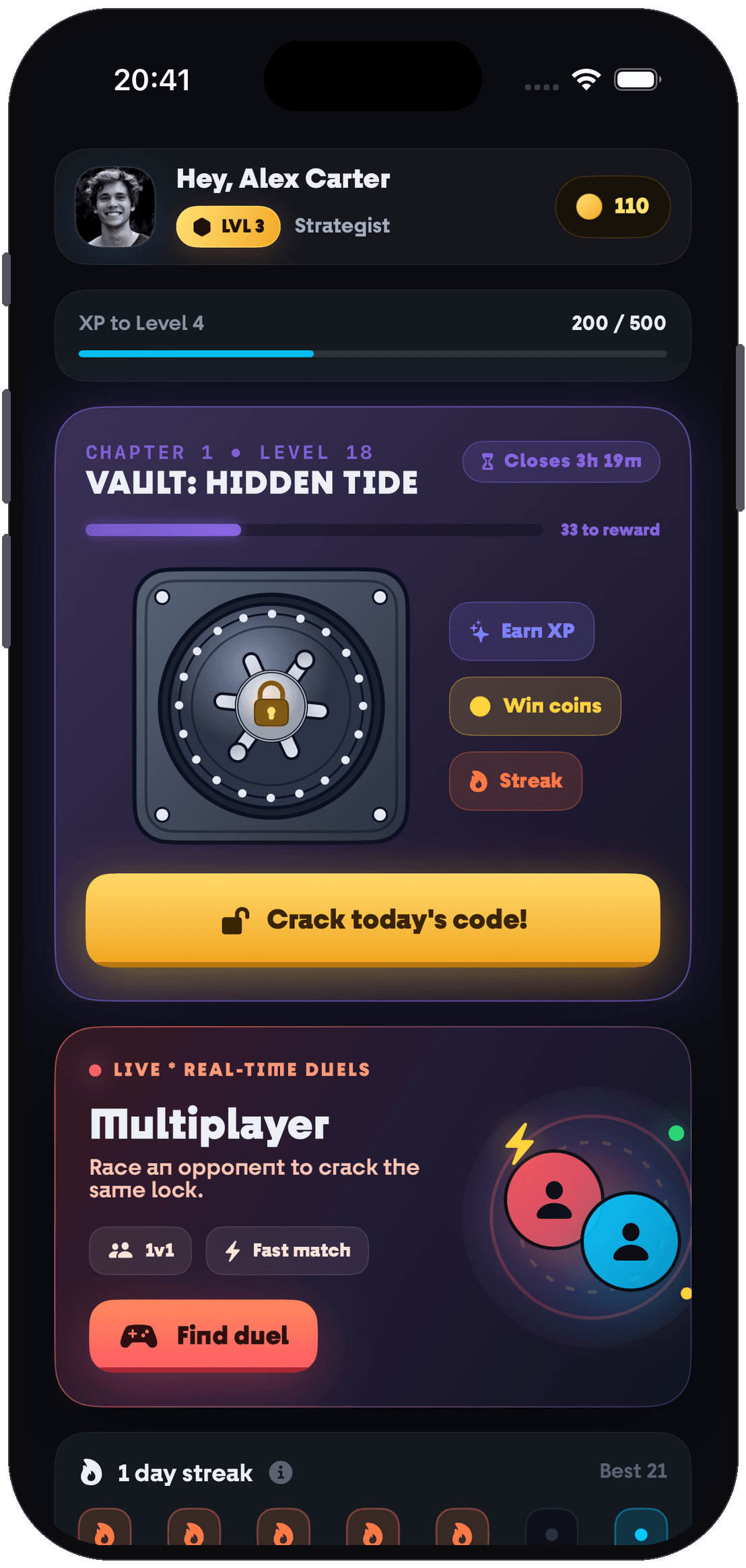 Daily HQ screen in Numble