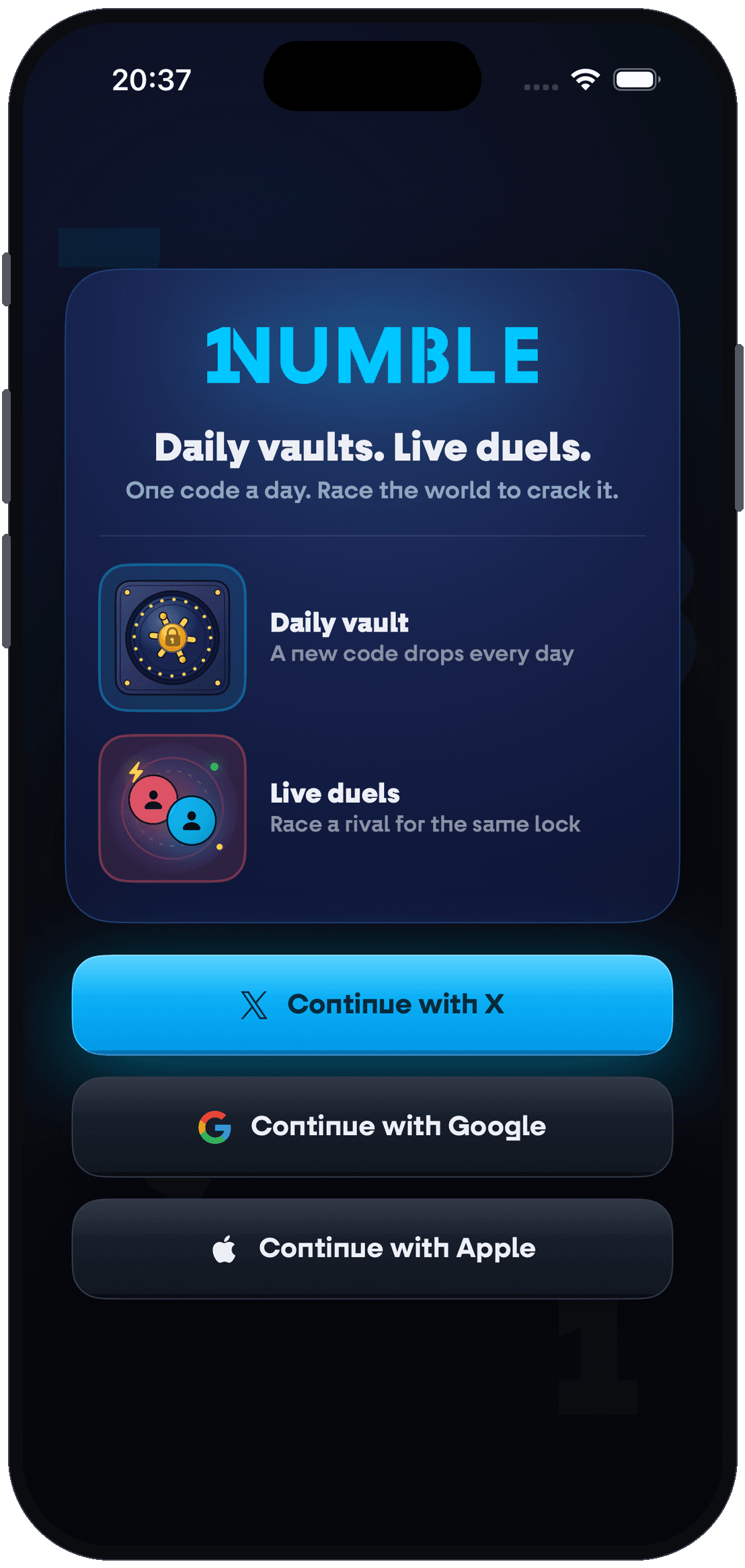 Join a match screen in Numble
